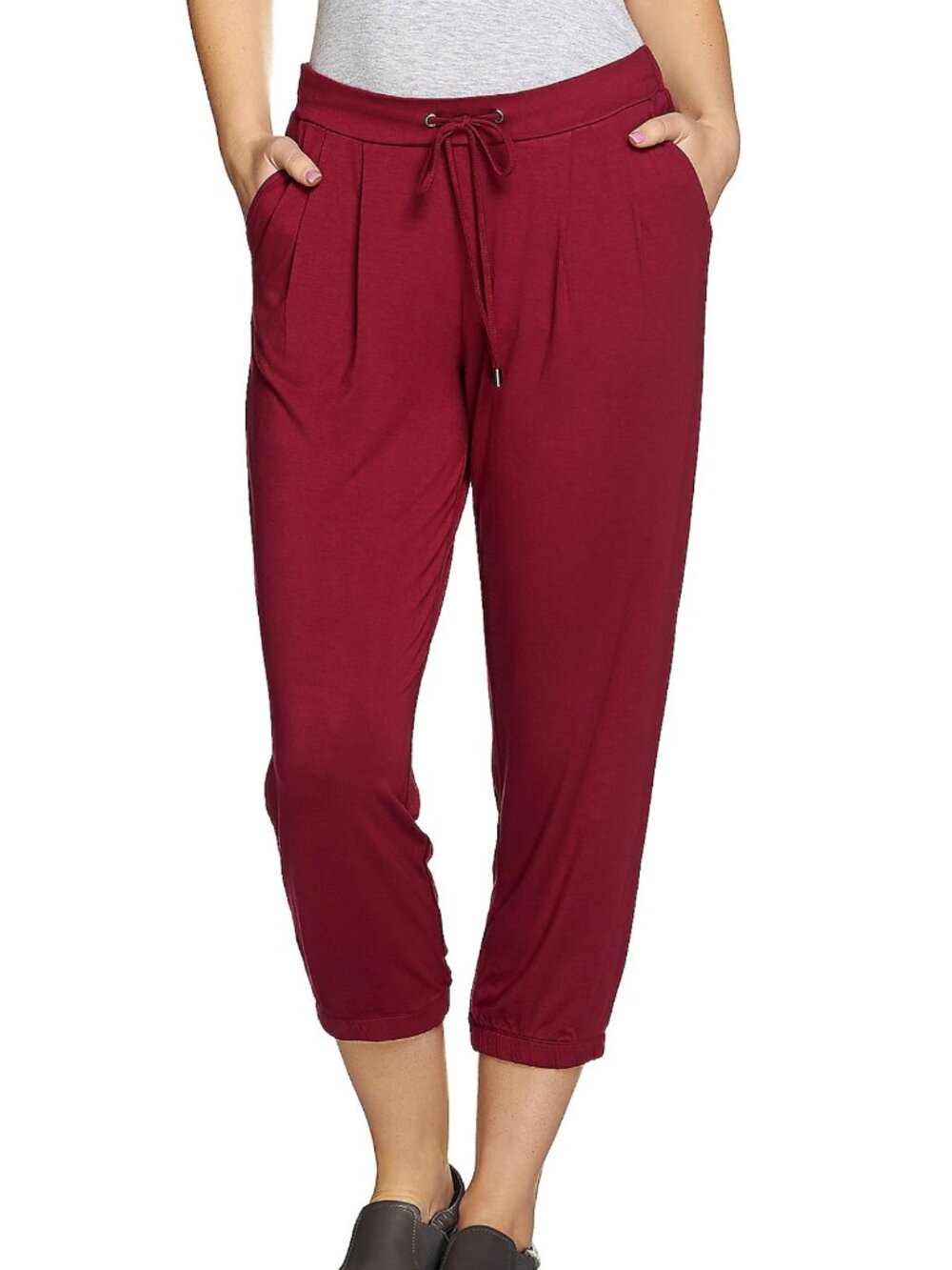 H by Halston Knit Drawstring Pull-On Crop Jogger Pants  16646
